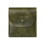 Gaga Viral Cüzdan - Hakiki Deri Erkek Kartlık - İnce Minimal Tasarım - 5 Kart Bölmeli Nakit Para Hazneli - Çıtçıt Kapamalı Kompakt Cep Modeli - Hafif ve Pratik - 11 x 8,5 cm (Yeşil)