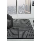 Gaia Antrasit Halı Yıkanabilir Kaymaz Taban Şönil Kilim Dokuma Pamuk Taban Kilim 10347 Antrasit 200 x 290