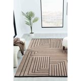 Gaia Bej Halı Yıkanabilir Kaymaz Taban Şönil Kilim Dokuma Pamuk Taban Kilim 10355 Bej 120 x 180