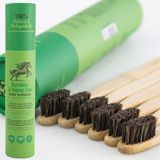 Gaia Guy Yumuşak Doğal Kıl Bambu Diş Fırçası (NO Naylon - SADECE At Kılı) - Tamamen Kompostlanabilir ve Biyobozunur Yumuşak At Kılı Kıl ve Bambu Diş Fırçaları - Sıfır Atık - 6'lı Paket
