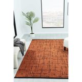 Gaia Kiremit Halı Yıkanabilir Kaymaz Taban Şönil Kilim Dokuma Pamuk Taban Kilim 10118 Kiremit 80 x 150