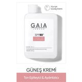 Gaia London Ton Eşitleyici, Aydınlık Etkili Yüksek Koruma Nemlendirici SPF50 UVA/UVB 120 ml Güneş Kremi