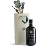 Gaia Oliva Premium Memecik Erken Hasat Natürel Sızma Zeytinyağı 500 ml ve El Yapımı Çiçekli Hediye Seti