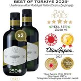 Gaia Pearls İKİLİ SET Yeşil Seri 250 ml X2 Ab Coğrafi Işaretli Milas Memecik Erken Hasat Soğuk Sıkım Zeytinyağı Dengeli Meyvemsi