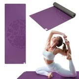 Gaiam Yoga Matı – Premium dry-grip kalın kaymaz egzersiz ve fitness matı, sıcak yoga, pilates ve yer egzersizleri için 172,7 cm uzunluk x 61 cm genişlik x 5 mm kalınlık– mor