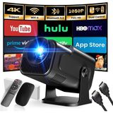 Gaimoo Mini Projeksiyon, 4K Fhd 1920X1080P, 180° Döndürülebilir, Taşınabilir, Wifi 6 ve Bt 5.2 - Çok Renkli