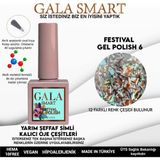 Gala Smart Yarı Şeffaf Zemin Simli Festival Kalıcı Ojeler - 06