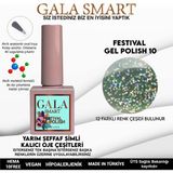 Gala Smart Yarı Şeffaf Zemin Simli Festival Kalıcı Ojeler - 10