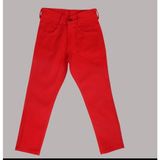 Gala Stil Gala Dar Kesim Keten Çocuk Pantolon - Kırmızı - 7 Yaş
