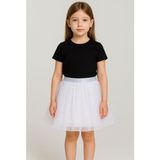 Gala Stil Gala Kız Çocuk Beli Lastikli Tütülü Etek - Beyaz - 7 - 8 Yaş