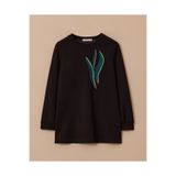 Gala-Xi Büyük Beden Desenli Taş İşlemeli Sweatshirt