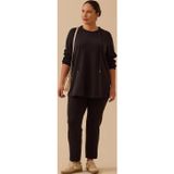 Gala-Xi Galaxi Kadın Büyük Beden Bağcıklı Basic Sweatshirt 4002 Siyah