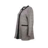 Gala-Xi Minimalist Herringbone Desen Midi Uzun Kol Kadın Hırka