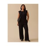 Gala-Xi Minimalist Yüksek Bel Geniş Paça Midi Kadın Pantolon