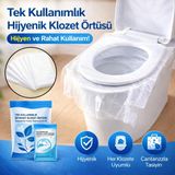 GalacticEvo Hijyenik Tek Kullanımlık Klozet Kapağı Poşeti 50 Adet Seyahat Tuvalet Örtüsü