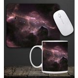 Galaksi Kupa & Galaksi Temalı Mouse Pad 23x19cm Fare Altlığı Kaydırmaz Taban De595 Ofis Hediyesi