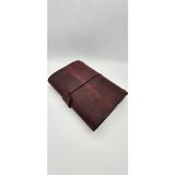 Galande Hakiki Deri A5 Defter Kabı - Kılıfı – El Yapımı - Kişiselleştirilebilir - İçe Katlanan Model - Bordo