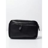 Galande Hakiki Deri Unisex El Çantası - El Yapımı Clutch Portföy Çanta - Premium Seri (Dopp Kit ) - Siyah