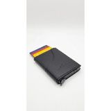 Galande Mekanizmalı Otomatik Kartlık & Deri Cüzdan - Minimalist Slim Tasarım - Siyah