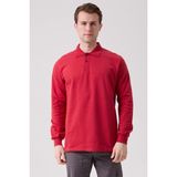 Galanthus Polo Sweat Erkek Uzun Kollu Pamuklu Sweatshirt Iş ve Günlük Kullanım Için - Bordo