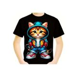 GALASHOP Sevimli Kedi Baskılı Erkek Çocuk Tişörtü