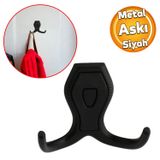 Galata Aski Vestiyer Mobilya Duvar Askisi Metal Dolap Elbise Askiligi Siyah Renk Siyah Kapakli