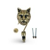 Galata Bronz Kedi Kapı Tokmağı, Pirinç, Parlak Sarı ve Siyah