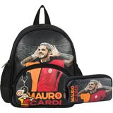 Galatasaray 2 Bölmeli Mauro Icardi Suni Deri Anaokulu Çantası + Kalemlik - Siyah