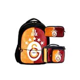 Galatasaray 3 Bölmeli 5 Yıldızlı Tek Büyük Suni Deri Okul + Beslenme Çantası +Kalemlik 2568590256859