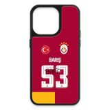 Galatasaray Barış Alper Yılmaz Parçalı Forma iPhone 14 Pro Kılıf (Cam) - Lisanslı Orijinal