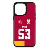 Galatasaray Barış Alper Yılmaz Parçalı Forma iPhone 14 Pro Max Kılıf (Cam) - Lisanslı Orijinal