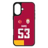 Galatasaray Barış Alper Yılmaz Parçalı Forma iPhone 16 Kılıf (Cam) - Lisanslı Orijinal