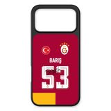 Galatasaray Barış Alper Yılmaz Parçalı Forma iPhone 17 Pro Kılıf (Cam) - Lisanslı Orijinal