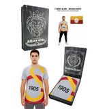 Galatasaray Büyük Logolu Tee Gri T-shirt Bayrak ve Lazer Kutu Hediyeli