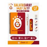 Galatasaray Cim Bom Bom 3’lü Kırtasiye Seti – Spiralli Defter, Baskılı Kalem ve 0.7 mm Uç sarıkırmızı