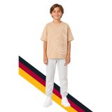 Galatasaray Çocuk Logo Baskılı Bej Tişört Ve Gri Eşofman Altı, Eşofman Takımı