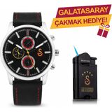 Galatasaray Deri Kol Saati U13855 - GS Çakmak Hediyeli - Standart
