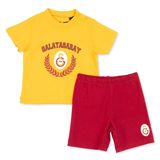 Galatasaray Erkek Bebek Pijama Takımı Bisiklet Yaka Kısa Kol Reçme - Kırmızı