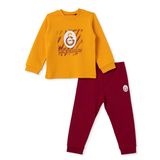 Galatasaray Erkek Bebek Pijama Takımı Bisiklet Yaka Uzun Kol Reçme - Kırmızı