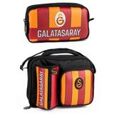 Galatasaray Erkek Çocuk Çizgi Baskılı Suni Deri Beslenme Çantası Ve Kalemlik Seti (İkili Set) - Setme25558