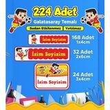 Galatasaray Futbol Temalı Okul Kreş Kişiye Özel Isim Etiket Seti - Model 285