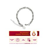Galatasaray GS Arnavut Model Ayarlanabilir 19 cm Çelik Bileklik Gri Lisanslı Taraftar Bilekliği