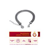 Galatasaray GS Örme Desen Ayarlanabilir 19 cm Çelik Bileklik Gri Lisanslı Taraftar Bilekliği