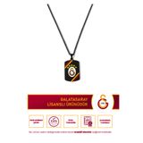 Galatasaray GS Plaka Kolye Siyah Paslanmaz Çelik 60 cm Lisanslı Taraftar Kolyesi