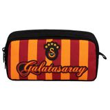 Galatasaray İki Gözlü Erkek Çocuk Baskılı Siyah - Kırmızı - Sarı Okul Kalem Çantası/Kalemlik - 26503