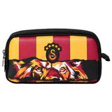 Galatasaray İki Gözlü Erkek Çocuk GS Aslan Baskılı Siyah - Kırmızı Okul Kalem Çantası/Kalemlik - 26571