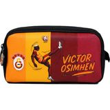 Galatasaray Iki Gözlü Erkek Çocuk Victor Osimhen Baskılı Sarı - Kırmızı Okul Kalem Çantası/kalemlik - 26907 - Kırmızı - Sarı