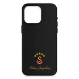 Galatasaray Kişiye Özel 5 Yıldız Arma iPhone 15 Pro Kılıf (Deri) - Lisanslı Orijinal
