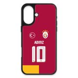 Galatasaray Kişiye Özel Parçalı Forma iPhone 16 Kılıf (Cam) - Lisanslı Orijinal