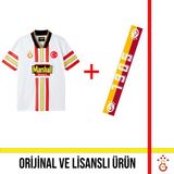 Galatasaray Lisanslı 1998-1999 Beyaz Retro Forma ve 1905 Şal Atkı E251568 - XL - Sarı - Kırmızı